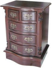 Bowfront Bedside Table 5 Drawer