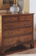 English Walnut Chest of Drawers honeycomb marquetry top