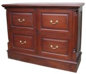 4 drawer mahogany filing cabinet low CHT066LOW