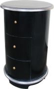 Round Bedside Table 3 drawer