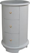 Round Bedside Table 3 drawer