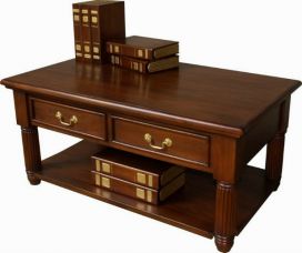 Solid Mahogany Pillar Coffee Table T059