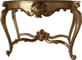 Marble Topped Carved Shell Console Table