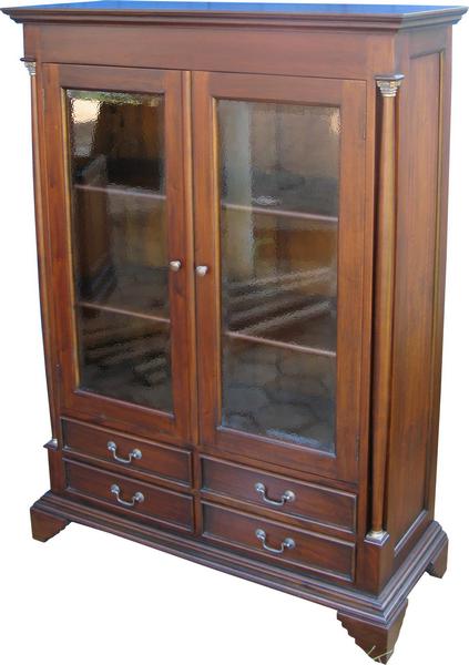 Pillar Glass Display Cabinet with 4 drawers CBN006