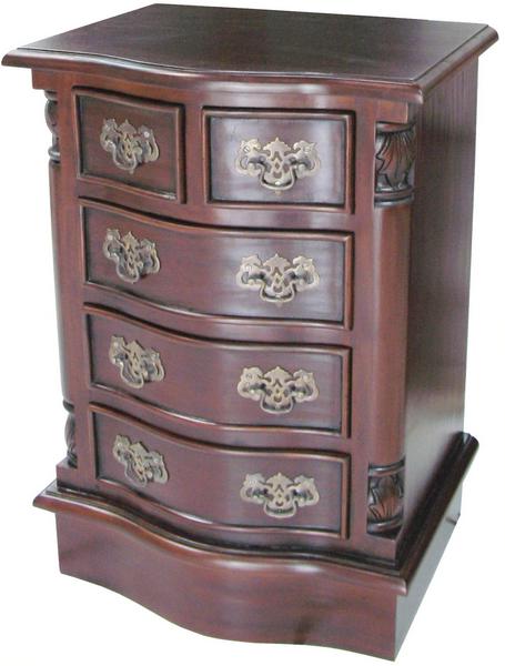 Bow Front Bedside Table 5 Drawer CHT038