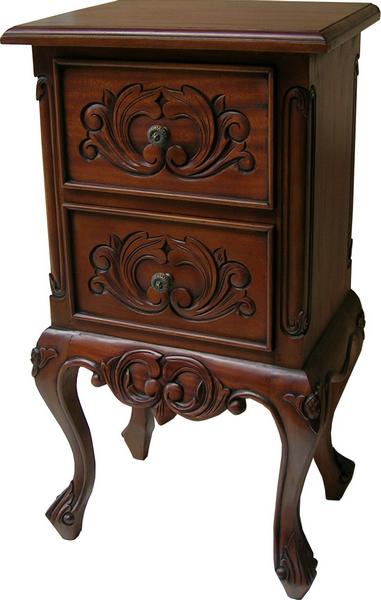 French Two Drawer Bedside Cabinet BS007
