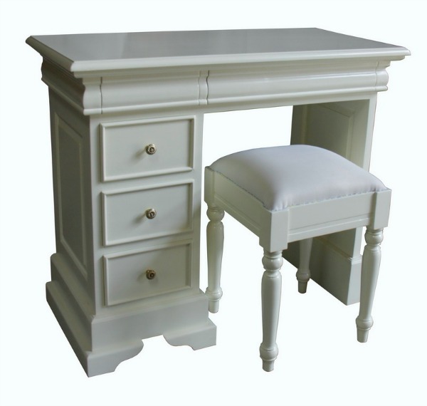 Single Pedestal Dressing Table with Stool DSK018P