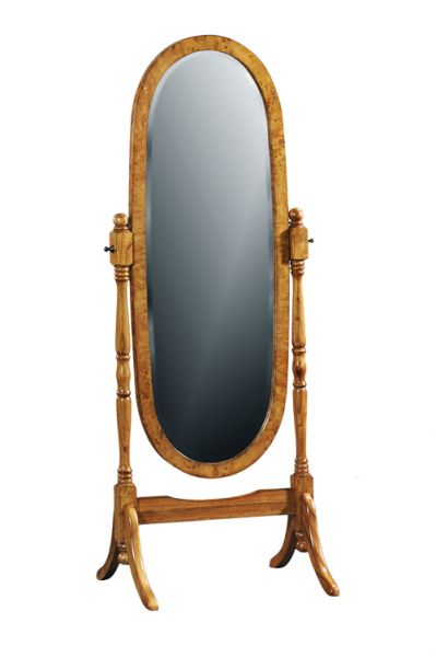Hampton Oval Walnut Cheval Standing Mirror HM0019