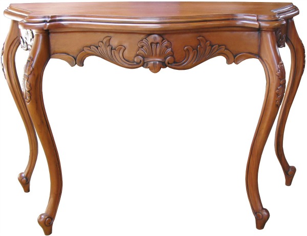 Carved French Serpentine Console Table T035