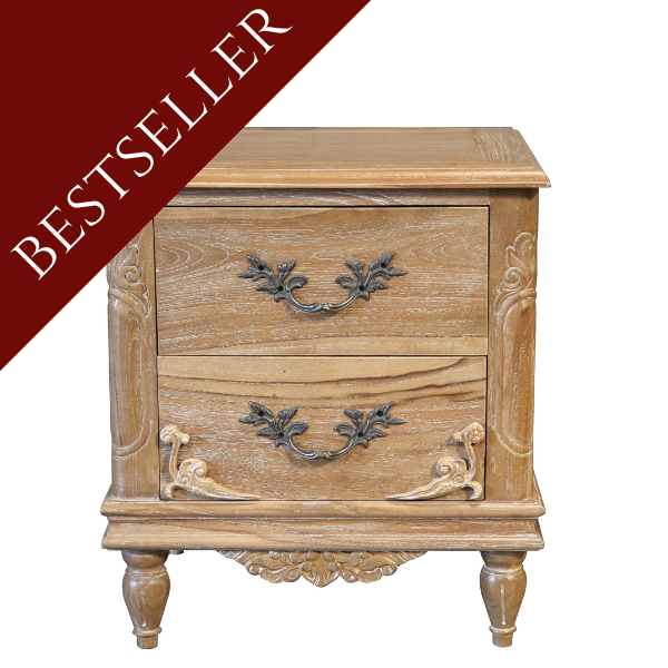 Belle French Weathered Bedside Table