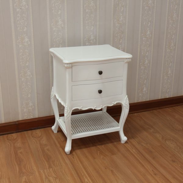 French Antique White Normandy Bedside BS033P