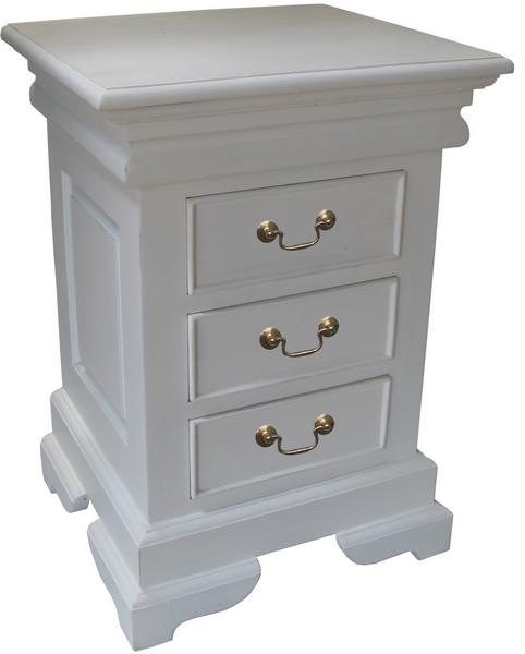 French Sleigh Bedside Table Three Drawer BS001P