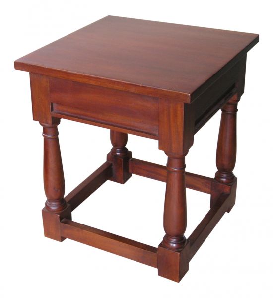 Mahogany Sleigh Stool with wooden top STL019