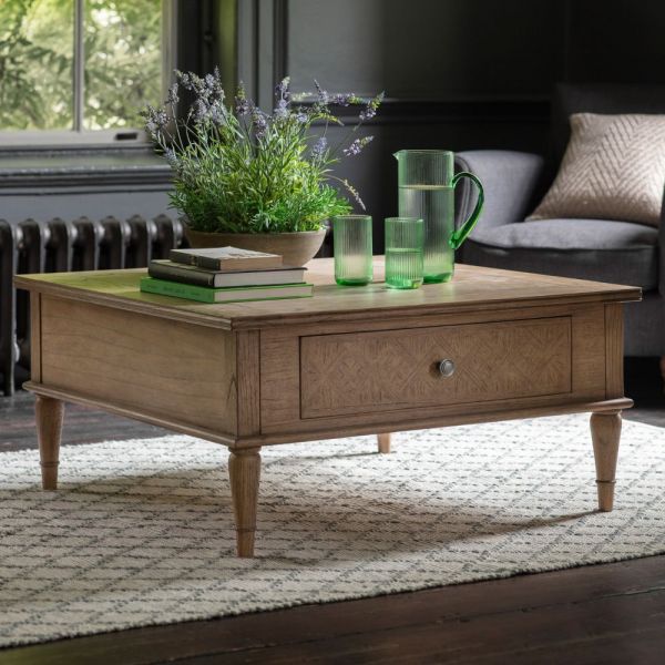 Martinque Parquet Square Two Drawer Coffee Table 