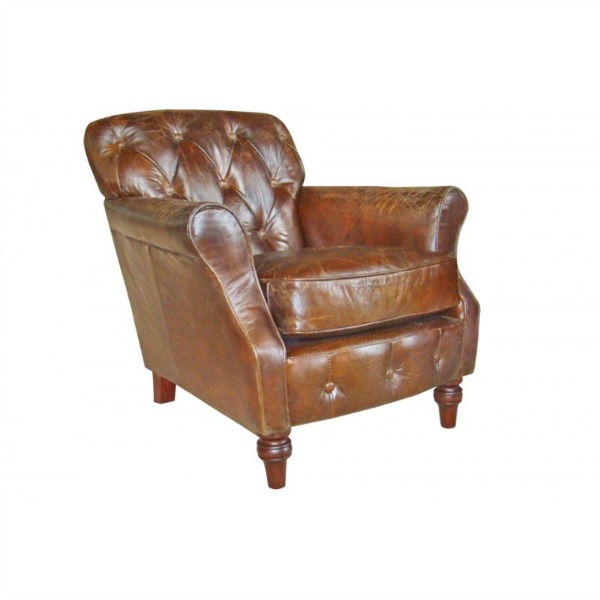 Button Back Leather Chair - TK9381D