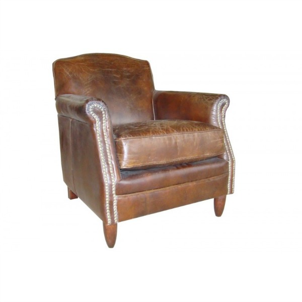Vintage Leather Chair with stud detail - TK9371D