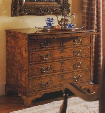 English Walnut Chest with Drawering Slide