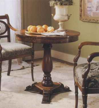 Round  Walnut Tuscan Lamp Table