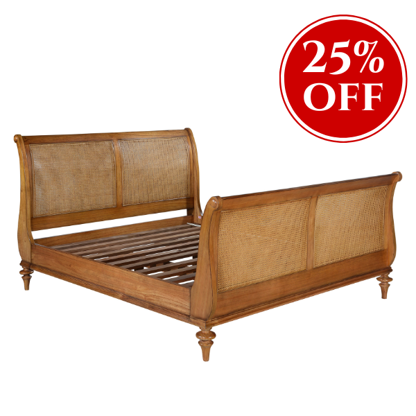 Rattan High End Sleigh Bed BF152