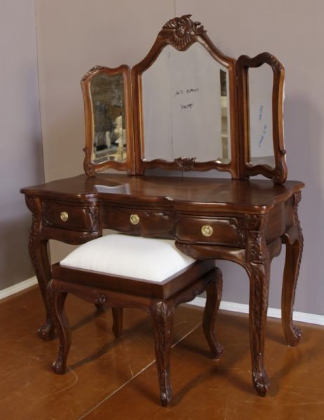 French Rococo Bedside With Pediment
