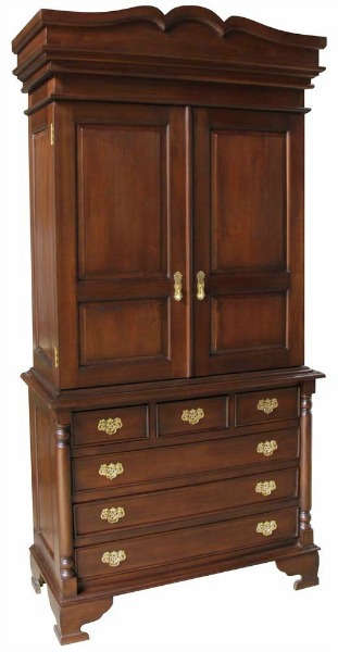 Antique Reproduction Mahogany Linen Press