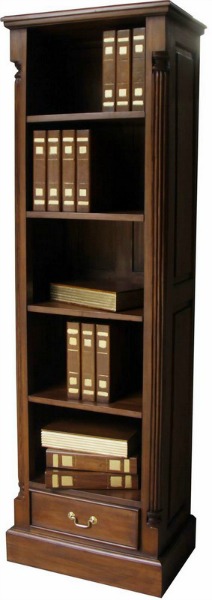 Solid Mahogany Tall Narrow Pillar Bookcase Bcs029