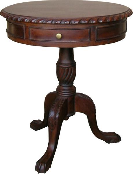 Drum table with drawers sales
