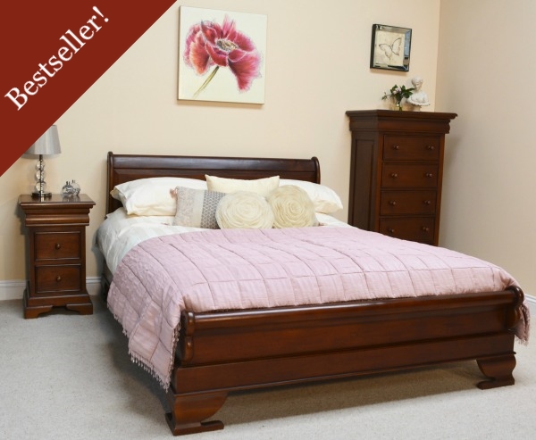 Louis Philippe Sleigh Bed with Low Footboard in your choice of