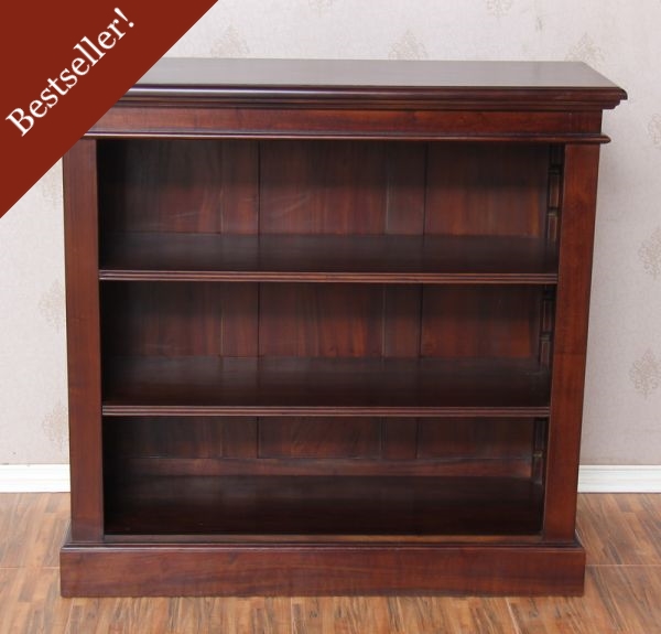 2 Shelf Mahogany Simple Bookcase