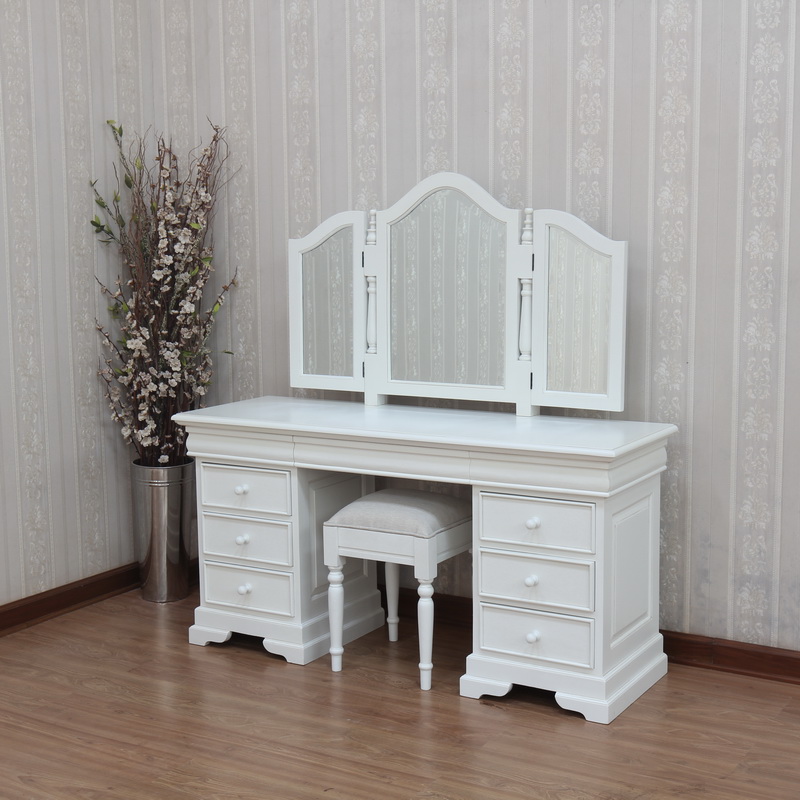 French Louis Philippe Dressing Table In Antique White