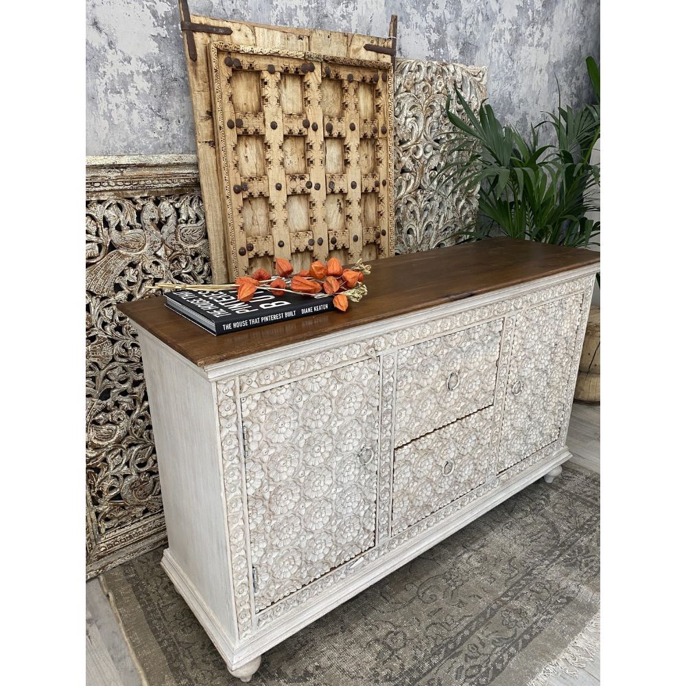 Hand on sale carved sideboard