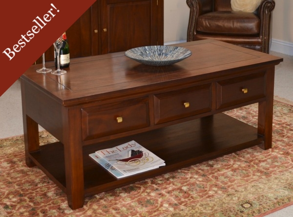 Mahogany brown coffee table deals