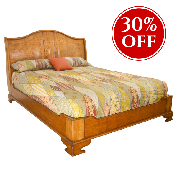 Hampton Walnut Sleigh Bed with low footboard BW002