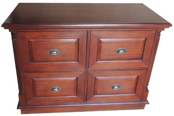 Standard Four Drawer Mahogany Filing Cabinet 
