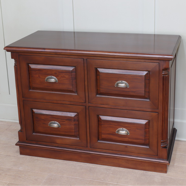 Four Drawer Mahogany Filing Cabinet (Standard)