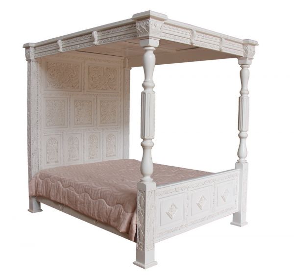 Carved Four Poster Bed B045P