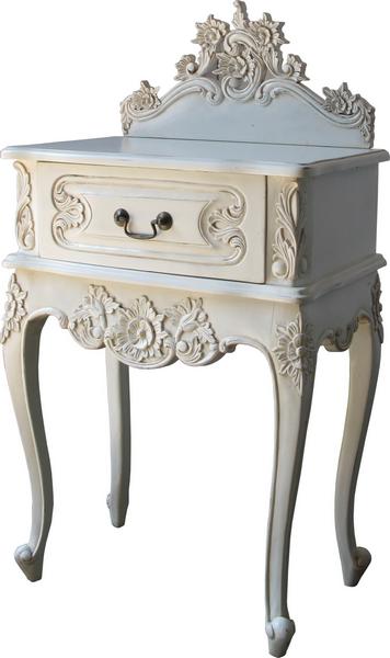 French Rococo Bedside with Pediment BS024P