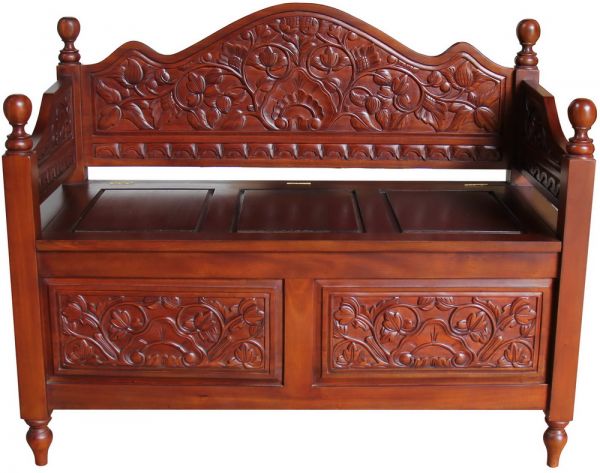 Carved storage bench BN012