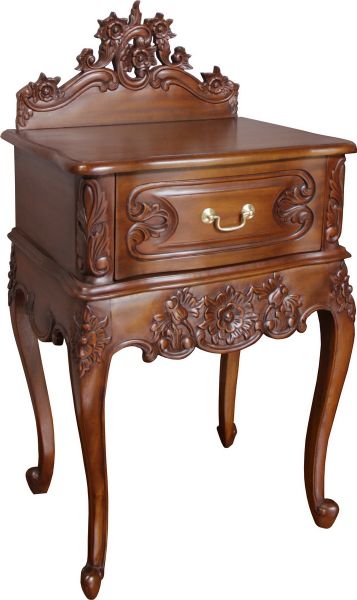 French Rococo Bedside with Pediment BS024