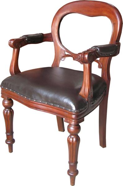 Dutch Mahogany Office Chair (brown leather)