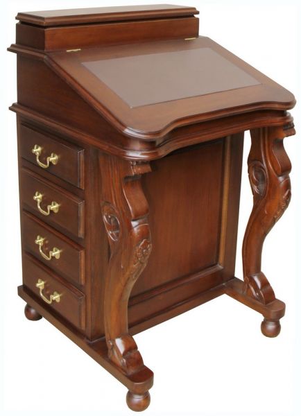 Mahogany Davenport Desk with brown leather top DSK009B