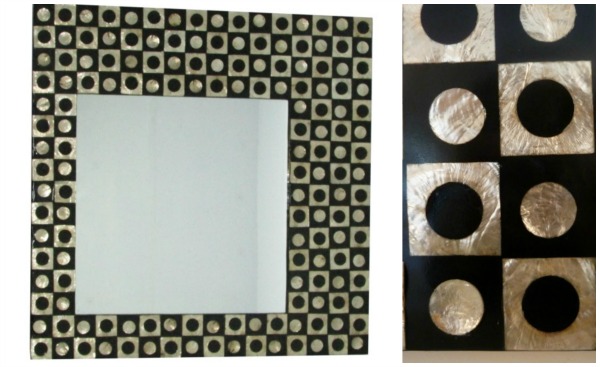 Capiz Shell Wall Mirror - black & gold asymmetrical