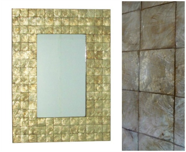Gold Capiz Shell Wall Mirror