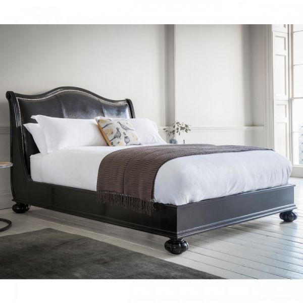 Safari Low End Bed (Ebony with Faux Crocodile Leather)