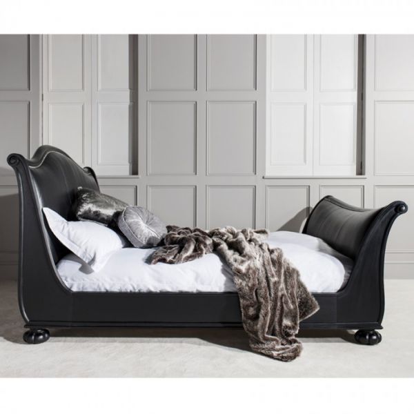 Safari Bed (Ebony with Faux Crocodile Leather) BF503