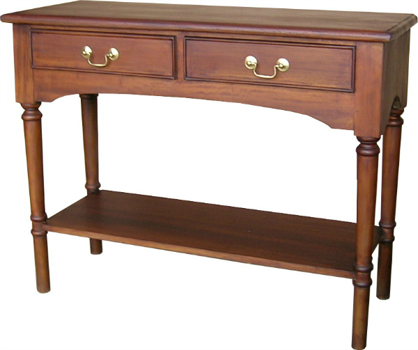 Mahogany Console Table With Two Drawers