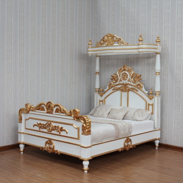 Mahogany Half Tester Canopy Bed B024W&G