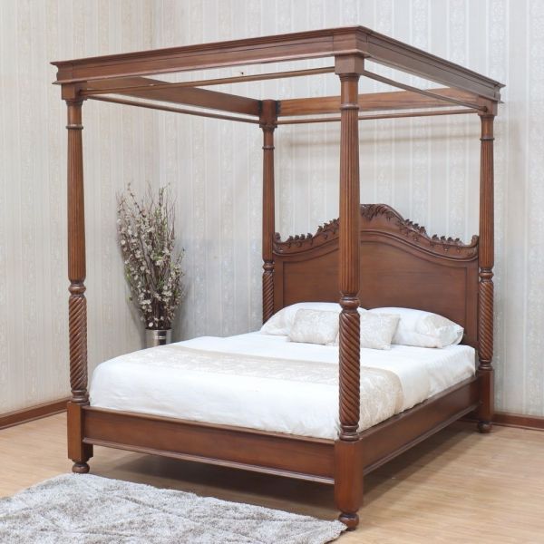 Georgian Mahogany Four Poster Canopy Bed