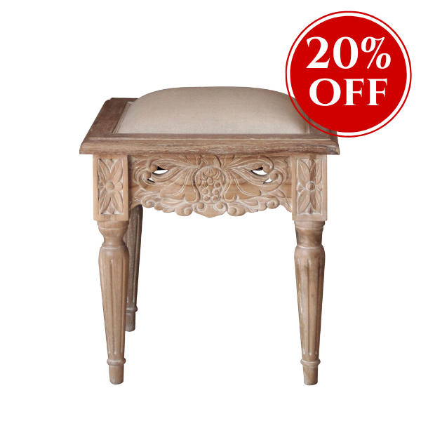 Belle French Weathered Dressing Table Stool