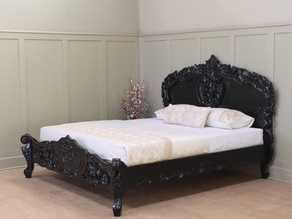 Black Rococo Bed Frame 